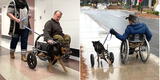 Hombre adoptó a perrito en silla de ruedas que fue rechazado varios veces: Tienen algo en común
