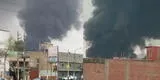 Comas: gigantesco incendio consume fábrica de pintura en la zona industrial cerca de Trapiche
