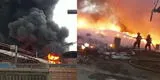 "¡Incontrolable!" enorme incendio en zona industrial de Comas amenaza con extenderse