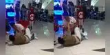 Dos hombres se agarraron a golpes por ocupar un sillón giratorio y escena sorprendió a usuarios