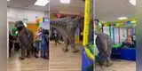 Contratan a ‘dinosaurio’ en fiesta infantil, pero pasó lo inesperado: “Ahí tienen ¡Disfruten!”