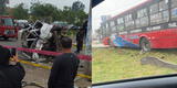 ¡Fuertes imágenes! bus de El Rápido choca contra combi y deja varios heridos en Carabayllo