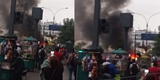 Incendio en la avenida Abancay: auto se prende en llamas y genera pánico entre los transeúntes