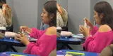 “El hambre no puede esperar”: Captan alumna de la UCV comiendo chaufa en plena clase