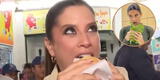 María Pía rompe la dieta y come pan con chicharrón en mercado del Callao: "Delicioso"