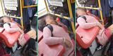 Joven peruana es captada durmiendo de singular manera en pleno bus y la vacilan: “En su tercer sueño”