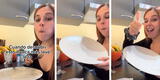 Mujer enseña increíble truco para tener los platos limpios y sin lavarlos