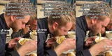 Peruana graba a su novio holandés probando caldo de gallina y su reacción es viral: “Con qué gusto come”