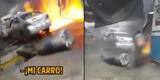 "¡Mi carro!": trabajador de taller queda en UCI tras explosión de vehículo en Surco