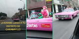 ‘Barbie’ llega a Carabayllo y sorprende a vecinos con imponente auto rosa: “Había tráfico”