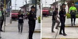 Peruano hace improvisado desfile por Fiestas Patrias y deja 'chiquito' a policías: "Les ganó a los tombos"