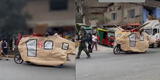 Escolares recrean en un desfile ingenioso helicóptero de las Fuerzas Áreas: “En Perú que te vas a aburrir”