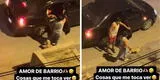 "Amor de barrio": pareja protagoniza inesperada escena en plena calle y es viral