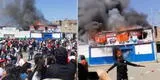 Escolares corren despavoridos durante desfile tras incendio en una tienda de muebles en Áncash