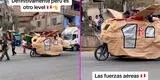 Peruano rinde homenaje a la Fuerza Aérea y disfraza su mototaxi de avión: “Perú es otro level”