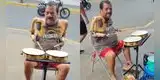 Señor es un éxito tocando la batería en plena calle y escena conmueve a miles: No tiene brazos ni manos