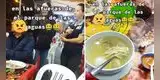 Peruanos van a comer afuera del Parque de las Aguas, pero exponen lo impensado: "Horrible"