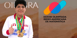 Orgullo peruano: joven gana medalla en Olimpiada Iberoamericana de Matemática y suma 14 a nivel internacional