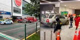 Wong de Benavides: auto impacta contra centro comercial, ingresa y destrozó cajeros automáticos