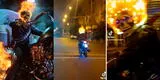 ¿El Vengador Fantasma?: Motociclista sorprende al viajar por la ciudad con casco de 'Ghost Rider'