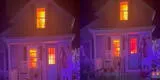 Vecinos de Estados Unidos decoran su casa simulando un incendio y bomberos llegaron a apagarlo
