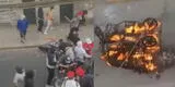 La Víctoria: mafia peruana se enfrenta a venezolanos por cobro de cupos y queman motos
