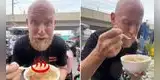 Extranjero va a Gamarra, compra tocosh y tiene inesperada reacción tras probarlo por primera vez