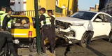 Trujillo: Padre y sus hijas en taxi son impactados por auto de policía y accidente deja 3 heridos