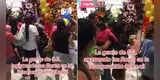 “Vergüenza”: capta a clientes llevándose los arreglos florales de la inauguración de Mall Aventura en SJL