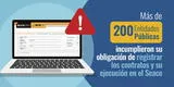 OSCE: Más de 200 entidades incumplieron con el registro de información