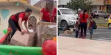 ¡Su trineo! Pamela Franco se sube a camión navideño y reparte juguetes a niños de Chimbote