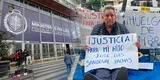 Padre realiza huelga de hambre en exteriores del Ministerio Público porque dejaron libre al presunto asesino de su hijo