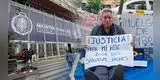 Padre realiza huelga de hambre en exteriores del Ministerio Público porque dejaron libre al presunto asesino de su hijo