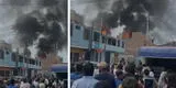 San Miguel: enorme incendio en almacén químico consume cuadra entera