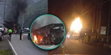Incendio en la Carretera Central: bus queda envuelto en llamas y más de 50 pasajeros se salvan de morir