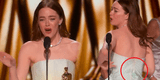 Emma Stone gana como 'Mejor actriz' en los Premios Oscar 2024 y recibe su estatuilla con su vestido roto