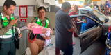Policías ayudan mujer que dio a luz en vehículo a llegar al hospital: Cargan al bebé y dan regalos