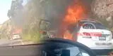 Juliaca: Hombre termina envuelto en llamas luego que su auto se incendiara en Semana Santa