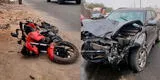 Lurigancho: motociclista impacta contra auto en fuerte accidente y muere, copiloto está herida