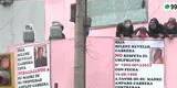 Sujetos enmascarados usan balones de gas para evitar ser desalojados de un edificio de Lince