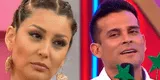 Karla Tarazona se burla de la estatura de Christian Domínguez en vivo, pero él la trolea: "¡Igual te hago caer!"