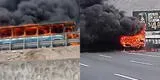 Bus ‘El Chino’ se incendia en plena Vía de Evitamiento y conductores entran en pánico: cierran carril de sur a norte