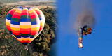 Globo aerostático se incendia en pleno vuelo y causa la muerte de al menos ocho personas: Cámaras captaron el trágico accidente
