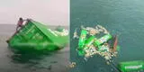 Callao: Pescadores aprovechan caída de contenedores para lanzarse al mar y ‘cazar’ mercadería flotante