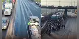 Derrame de petróleo genera tráfico en la Vía Evitamiento: bomberos retiran el material