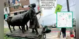 Paradero Las vaquitas en SMP: realizan monumento a la señora y su vaquita en las av. 12 de Octubre y la avenida Antúnez de Mayolo