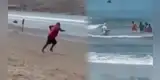 ¡HÉROE SIN CAPA! Vendedor ambulante se lanza al mar para salvar de morir ahogados a niños arrastrados por olas en Barranca