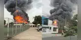 Fuerte incendio consume almacén en Huachipa: 7 unidades de bomberos luchan por apagar el siniestro