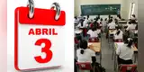 Confirmado | ¿Se suspenden las clases el viernes 3 de abril? Esto dice El Peruano