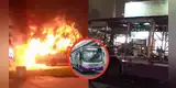 Impactante incendio en SJL: bus del Corredor Morado se prende fuego en av. Wiesse y genera caos vehicular